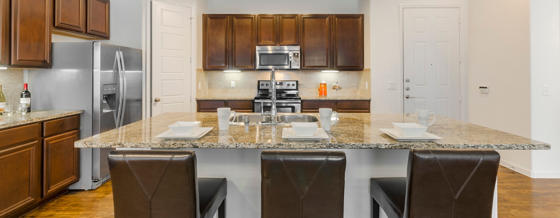 Well-lit kitchen with ample counter space